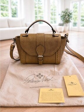 Patricia Nash Kirton Lizard Collection in Burnt Yellow Leather Top-Handle NWOT